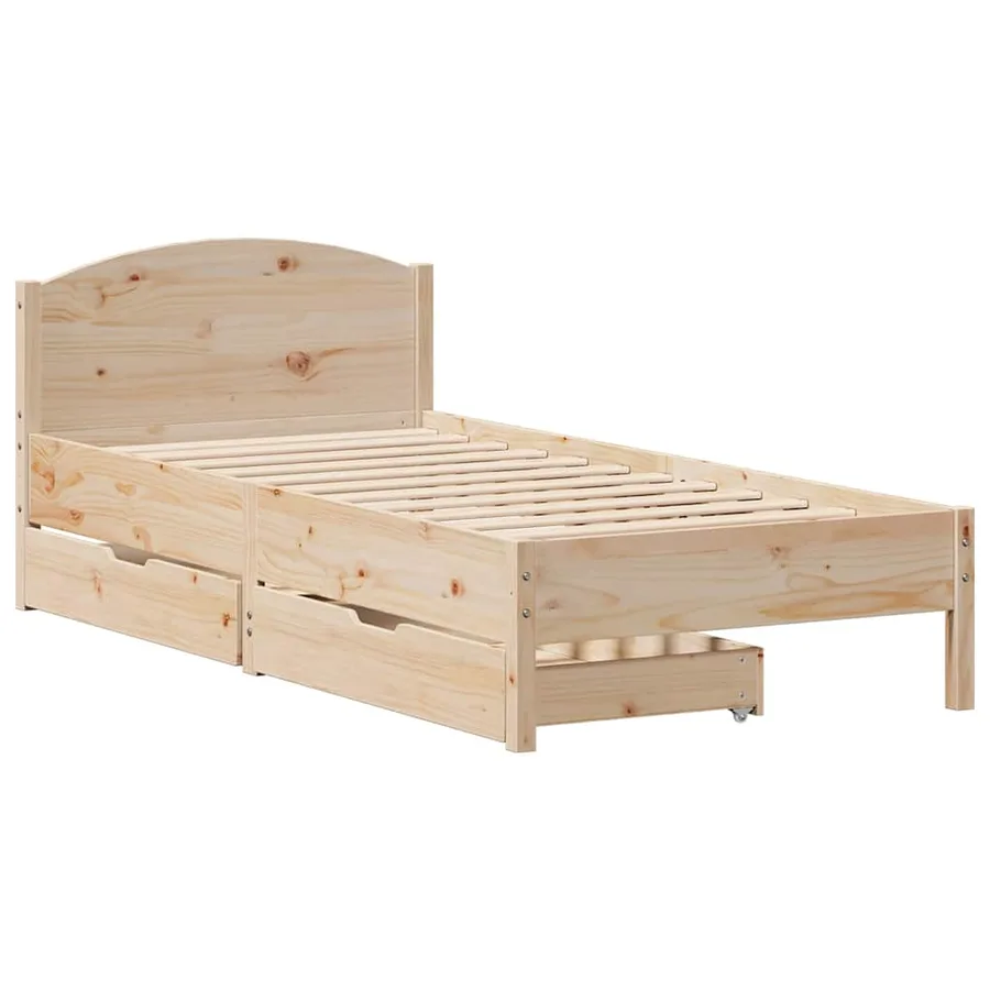Cadre de lit sans matelas 100x200 cm bois massif de pin - 3