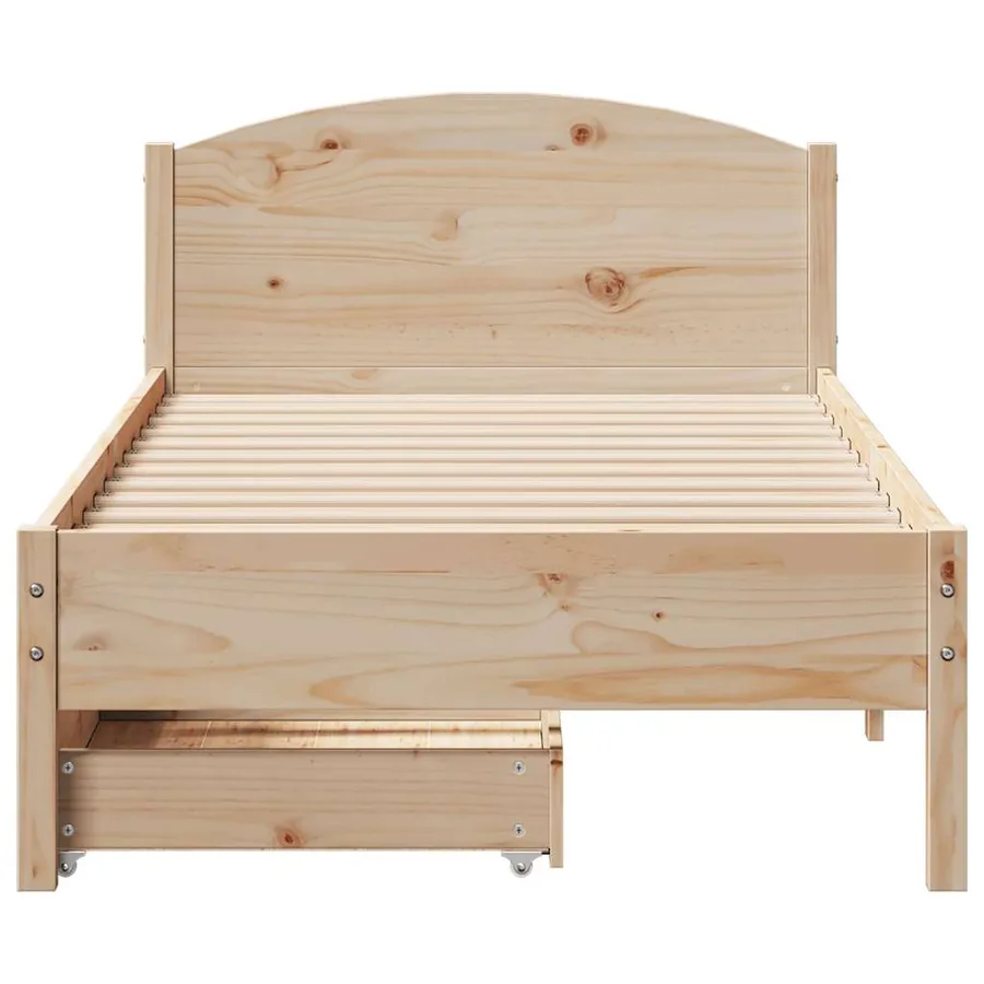 Cadre de lit sans matelas 100x200 cm bois massif de pin - 4