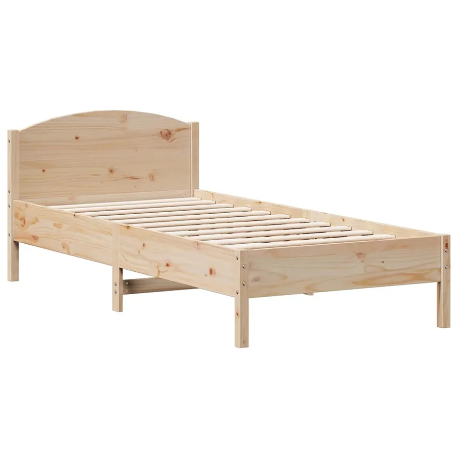 Cadre de lit sans matelas 100x200 cm bois massif de pin - 5
