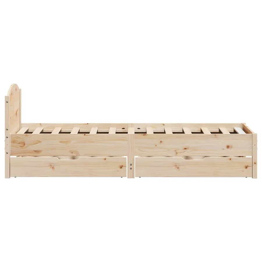 Cadre de lit sans matelas 100x200 cm bois massif de pin - 7