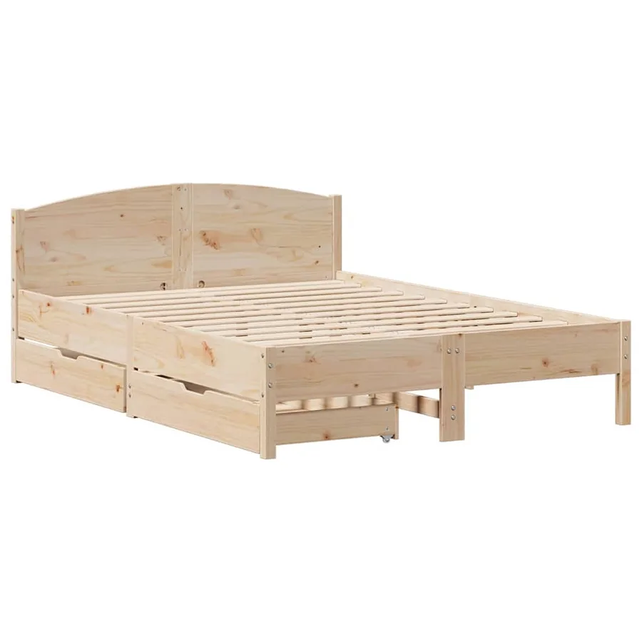 Cadre de lit sans matelas 160x200 cm bois massif de pin - 3