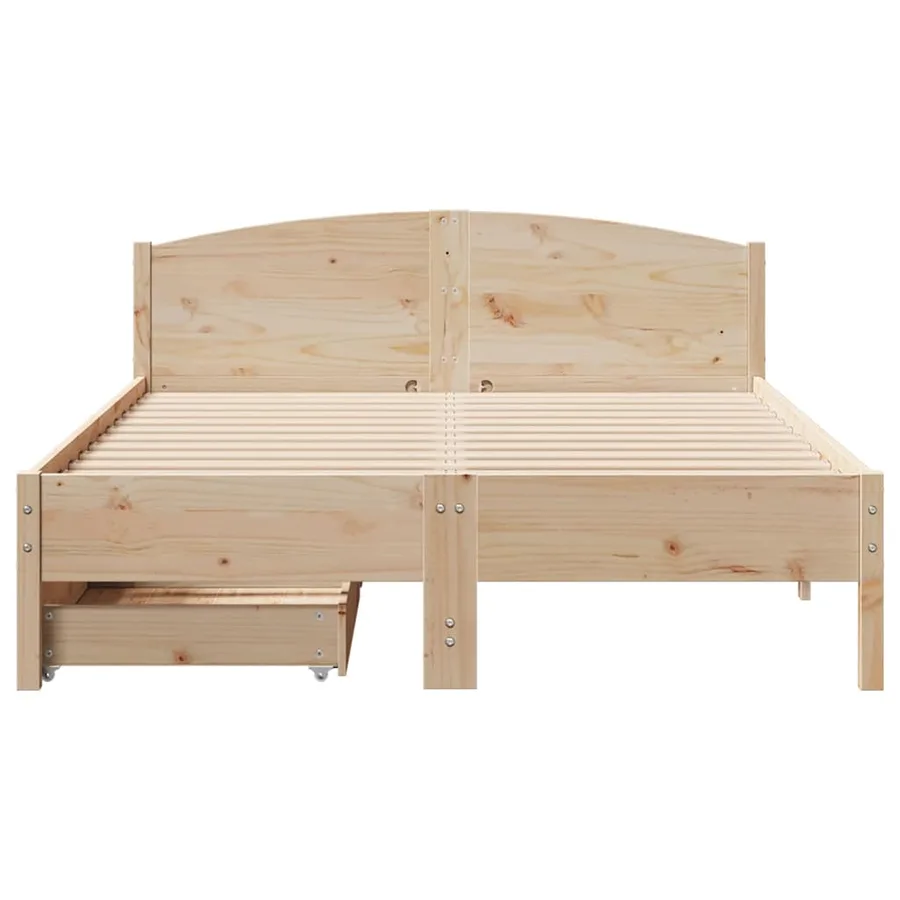 Cadre de lit sans matelas 160x200 cm bois massif de pin - 4