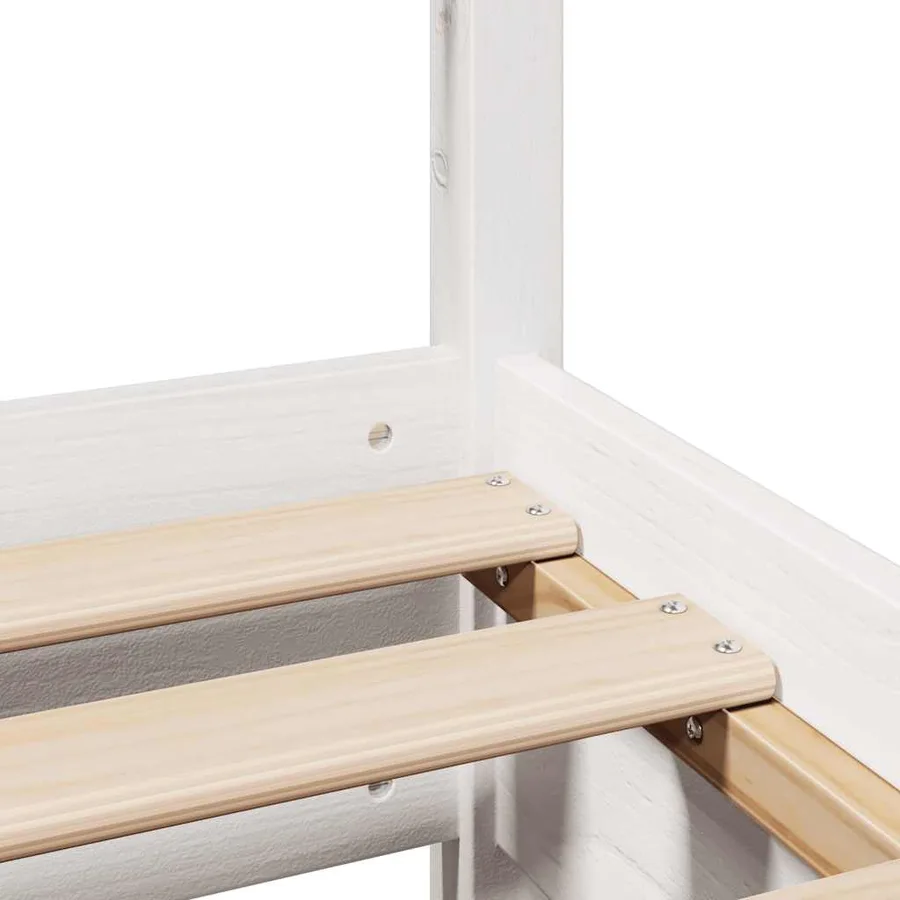 Cadre de lit sans matelas blanc 140x200 cm bois de pin massif - 10