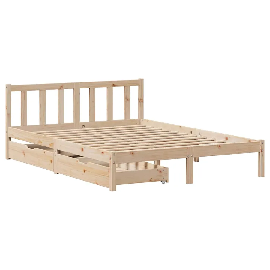Cadre de lit sans matelas 140x200 cm bois massif de pin - 3