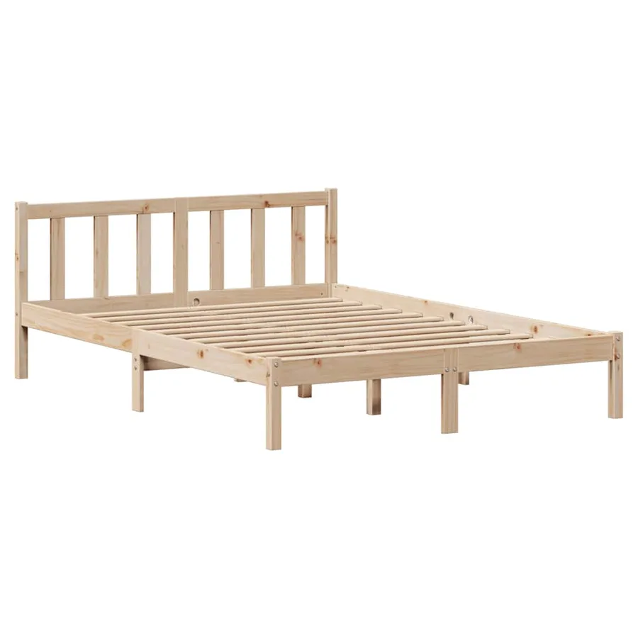 Cadre de lit sans matelas 140x200 cm bois massif de pin - 7