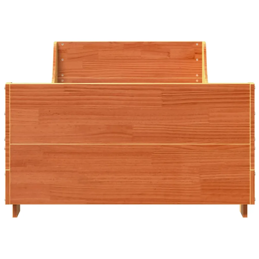 Cadre de lit sans matelas cire marron 90x190 cm bois pin massif - 4