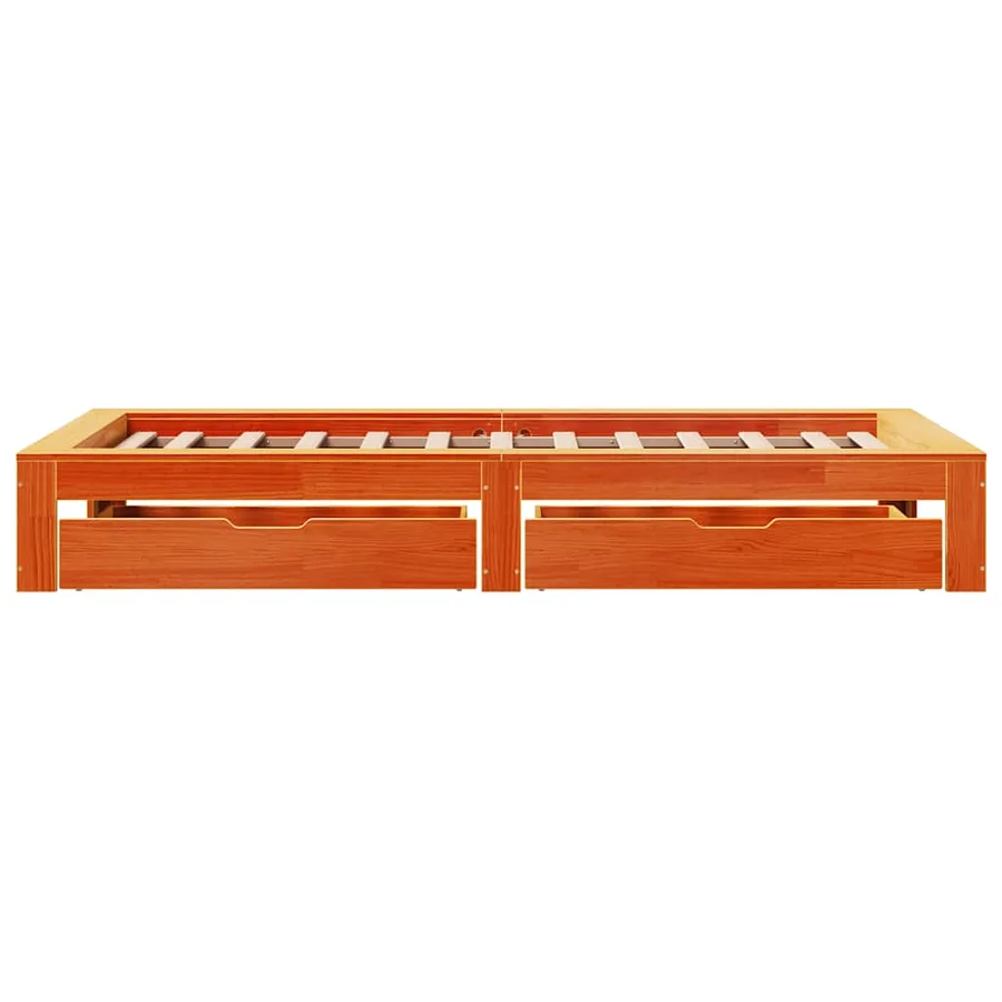 Cadre de lit sans matelas cire marron 100x200cm bois pin massif - 7