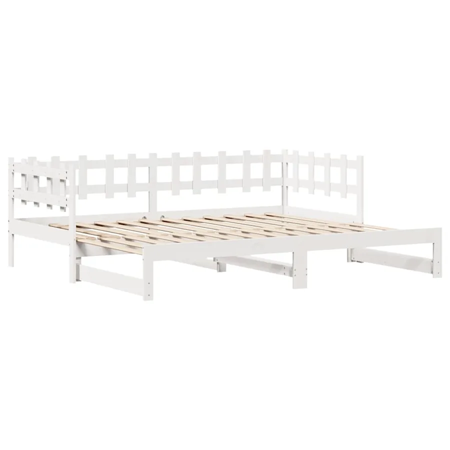 Lit de jour avec gigogne et tiroirs sans matelas blanc 90x190cm - 5