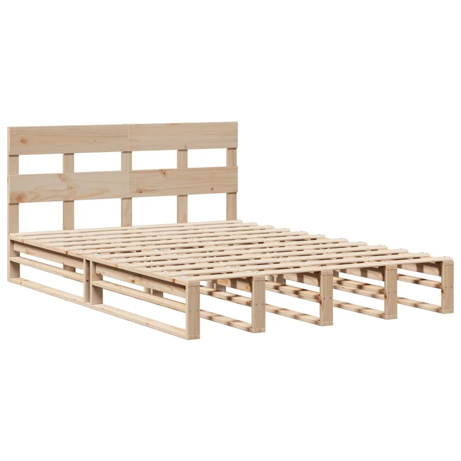 Cadre de lit sans matelas 140x200 cm bois massif de pin - 3