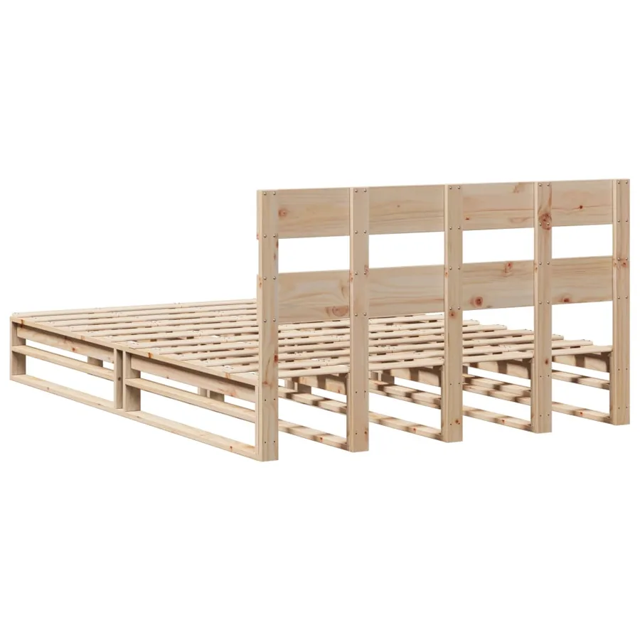 Cadre de lit sans matelas 140x200 cm bois massif de pin - 8