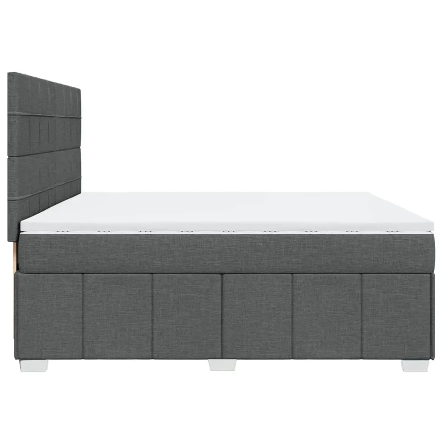 Sommier à lattes de lit avec matelas Gris foncé 200x200cm Tissu - 7