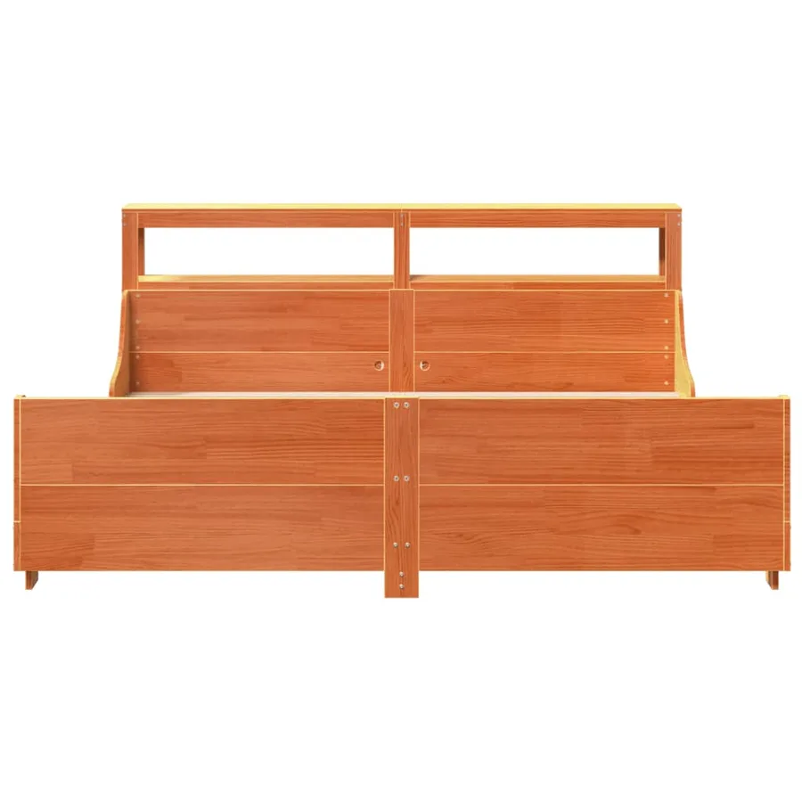 Cadre de lit sans matelas cire marron 180x200cm bois pin massif - 4