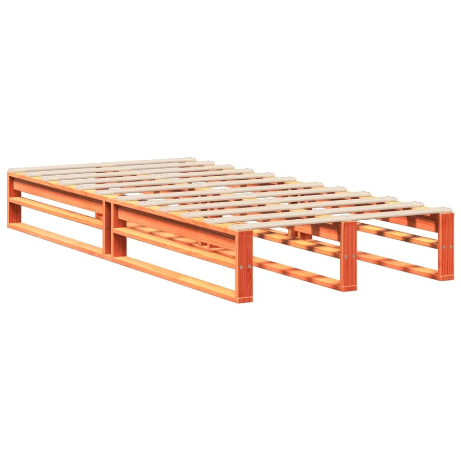 Cadre de lit sans matelas cire marron 90x190 cm bois pin massif - 5