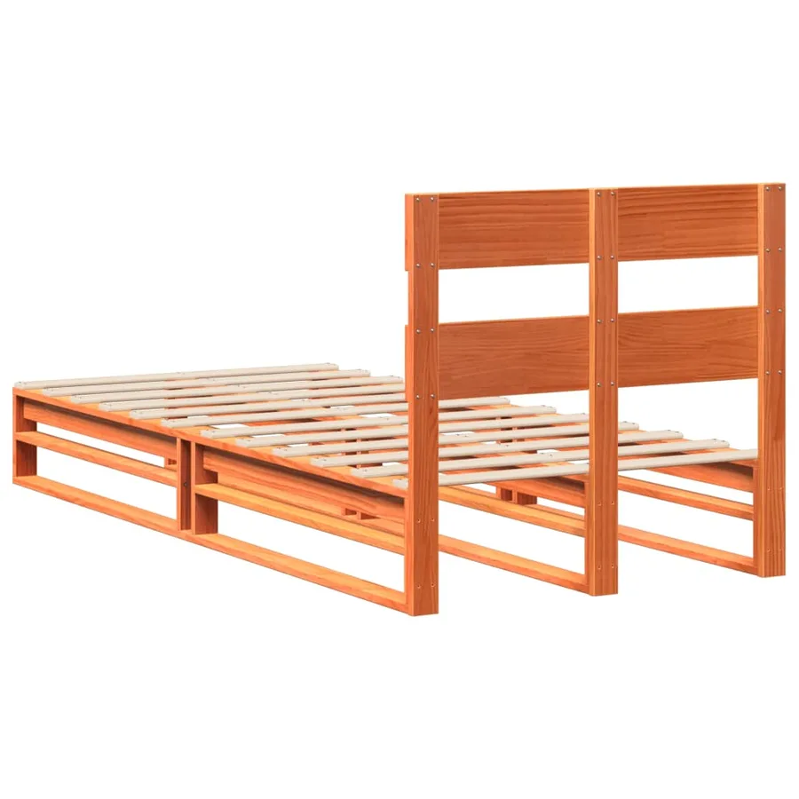 Cadre de lit sans matelas cire marron 90x190 cm bois pin massif - 8