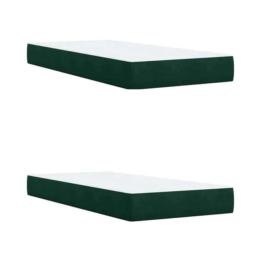 Sommier à lattes de lit et matelas Vert foncé 200x200cm Velours - 11