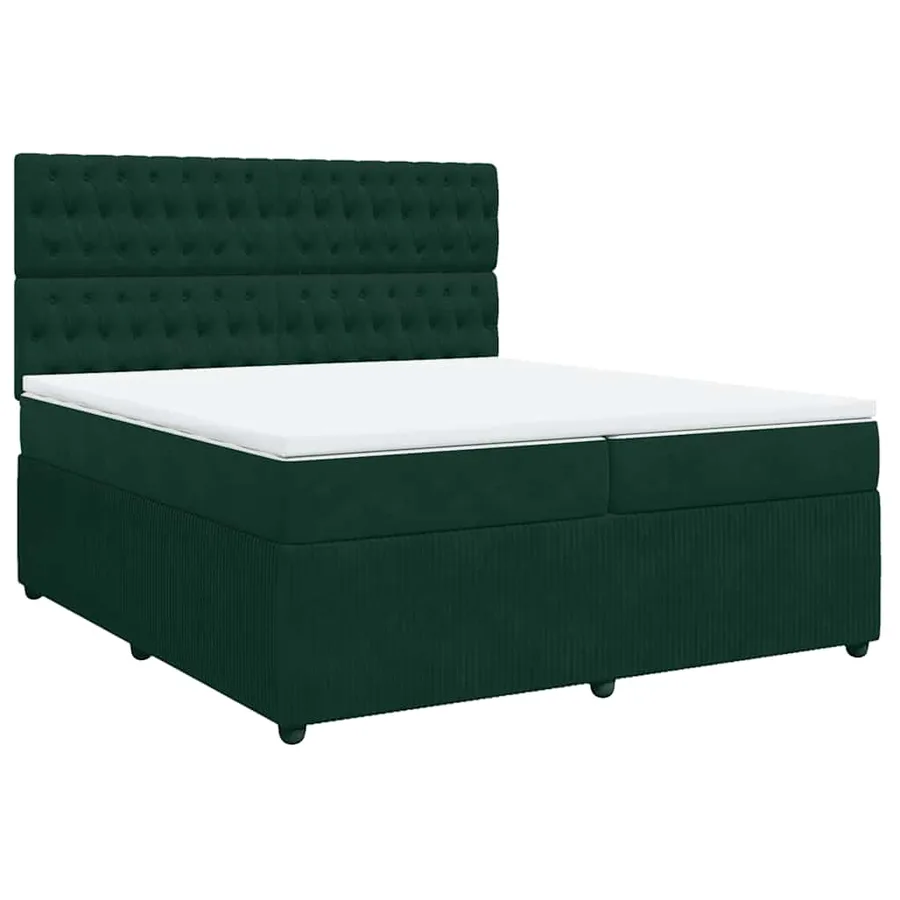 Sommier à lattes de lit et matelas Vert foncé 200x200cm Velours - 3