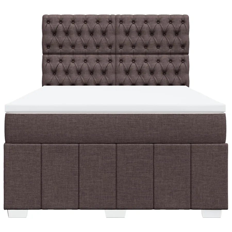 Sommier à lattes de lit avec matelas Marron foncé 140x200 cm - 6