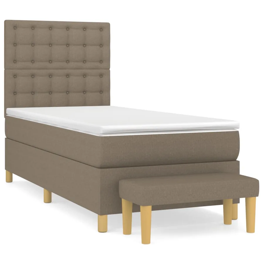 Sommier à lattes de lit avec matelas Taupe 80x200 cm Tissu - 2