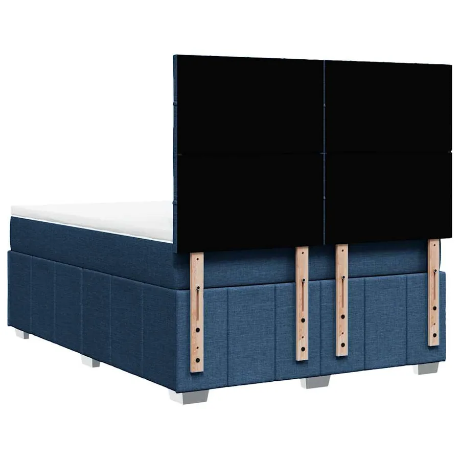 Sommier à lattes de lit avec matelas Bleu 140x190 cm Tissu - 6