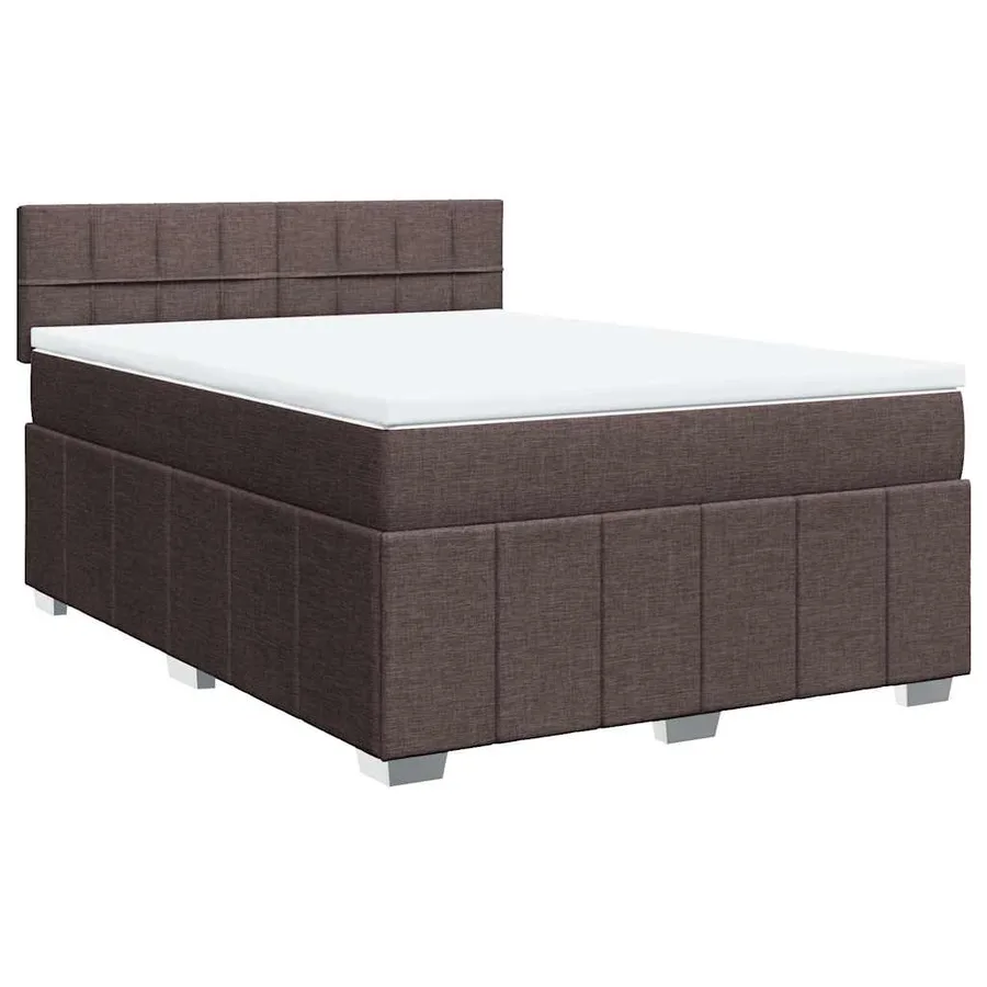 Sommier à lattes de lit avec matelas Marron foncé 140x200 cm - 2