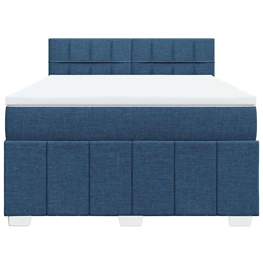 Sommier à lattes de lit avec matelas Bleu 140x190 cm Tissu - 6