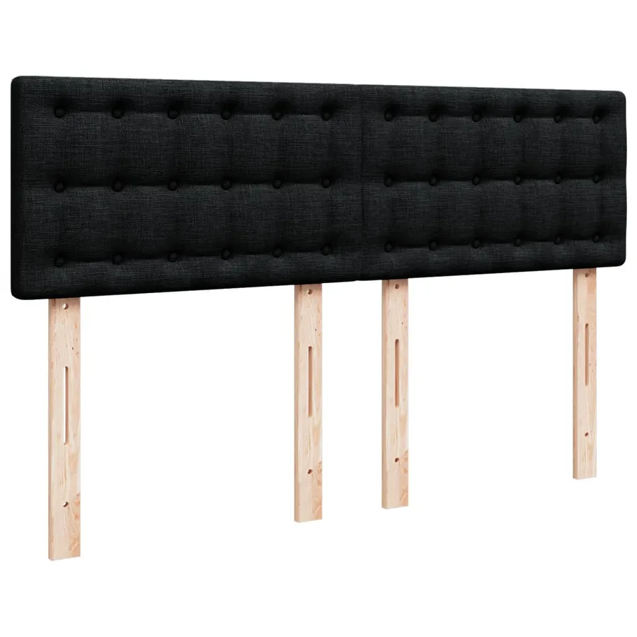 Sommier à lattes de lit avec matelas Noir 140x200 cm Tissu - 12