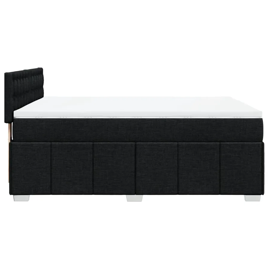 Sommier à lattes de lit avec matelas Noir 140x200 cm Tissu - 7