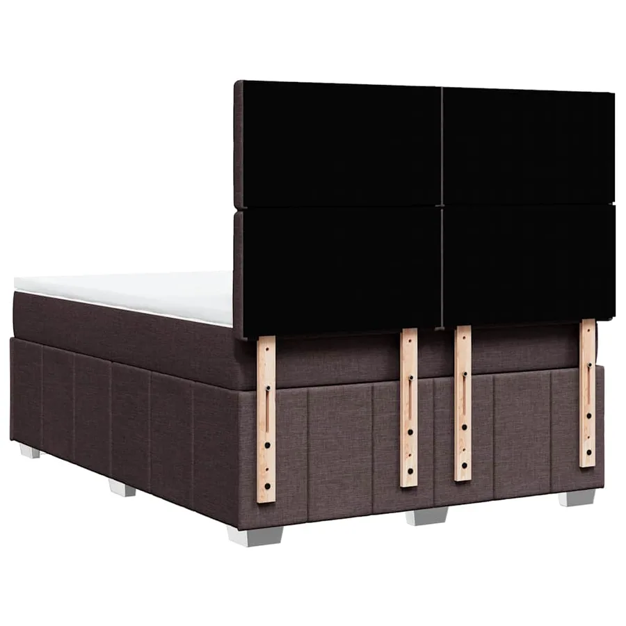 Sommier à lattes de lit avec matelas Marron foncé 140x190 cm - 8