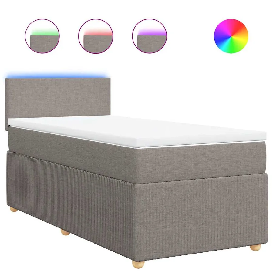 Sommier à lattes de lit avec matelas Taupe 80x200 cm Tissu - 2
