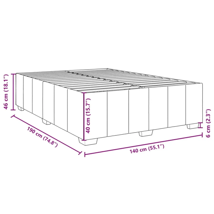 Sommier à lattes de lit avec matelas Gris clair 140x190cm Tissu - 12