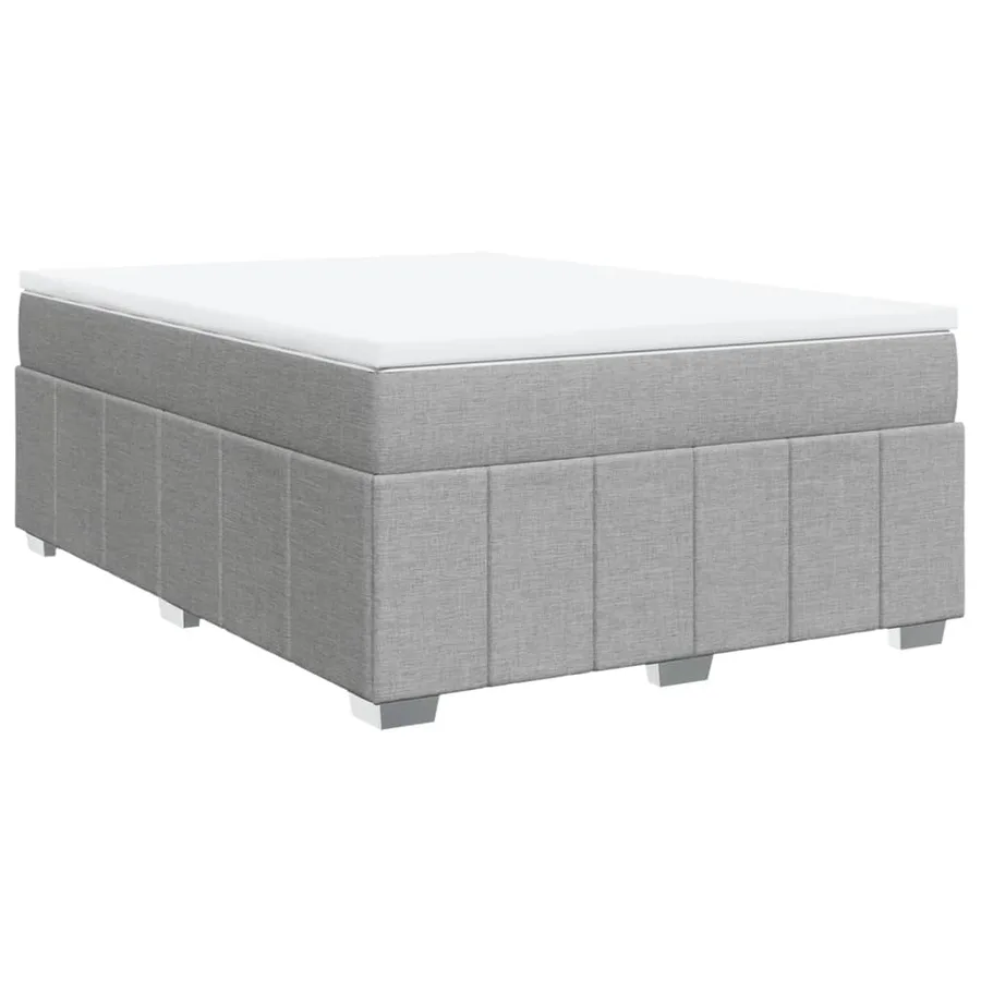 Sommier à lattes de lit avec matelas Gris clair 140x190cm Tissu - 2