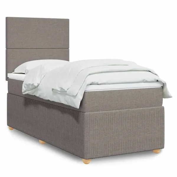 Sommier à lattes de lit avec matelas Taupe 80x200 cm Tissu