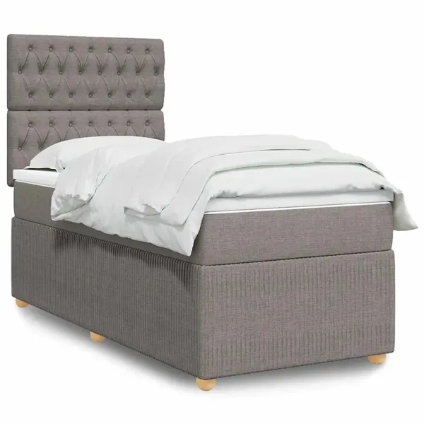 Sommier à lattes de lit avec matelas Taupe 80x200 cm Tissu