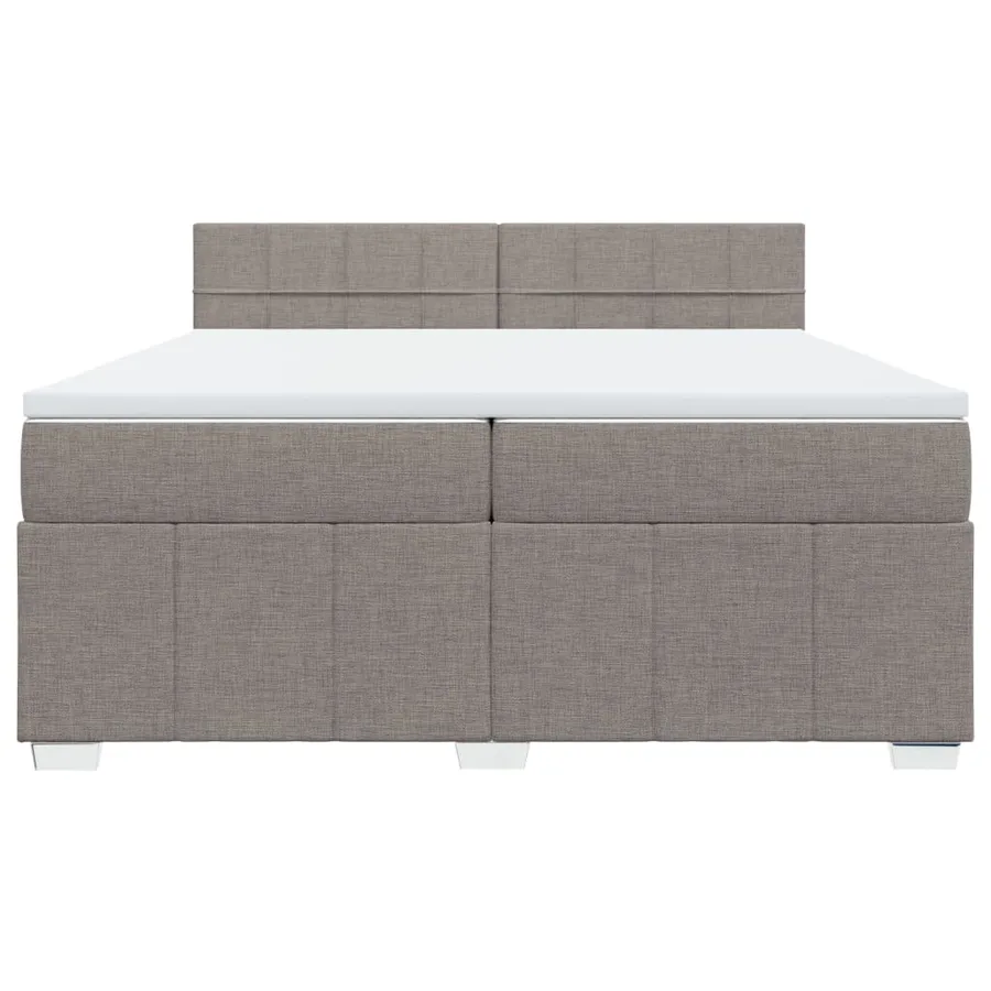 Sommier à lattes de lit avec matelas Taupe 200x200 cm Tissu - 6