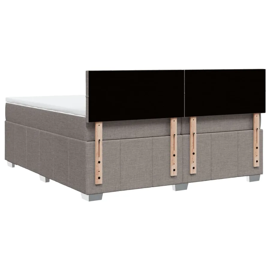 Sommier à lattes de lit avec matelas Taupe 200x200 cm Tissu - 6