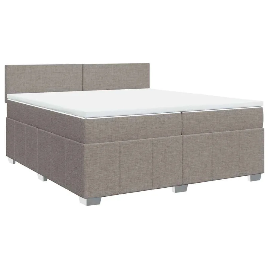Sommier à lattes de lit avec matelas Taupe 200x200 cm Tissu - 3