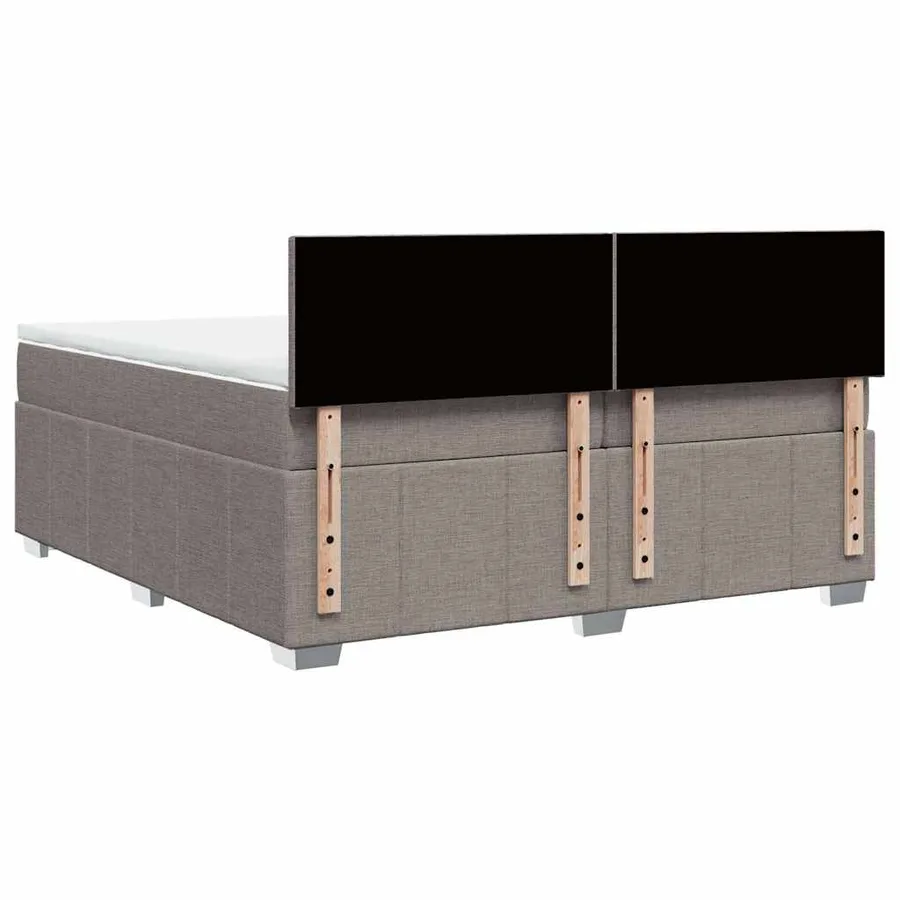 Sommier à lattes de lit avec matelas Taupe 200x200 cm Tissu - 8