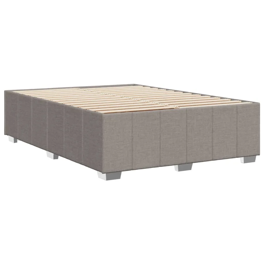Cadre de lit sans matelas taupe 140x190 cm tissu - 6