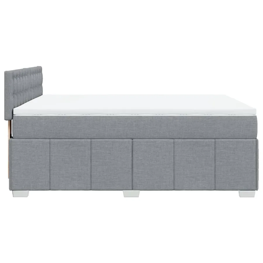Sommier à lattes de lit avec matelas Gris clair 140x190cm Tissu - 5