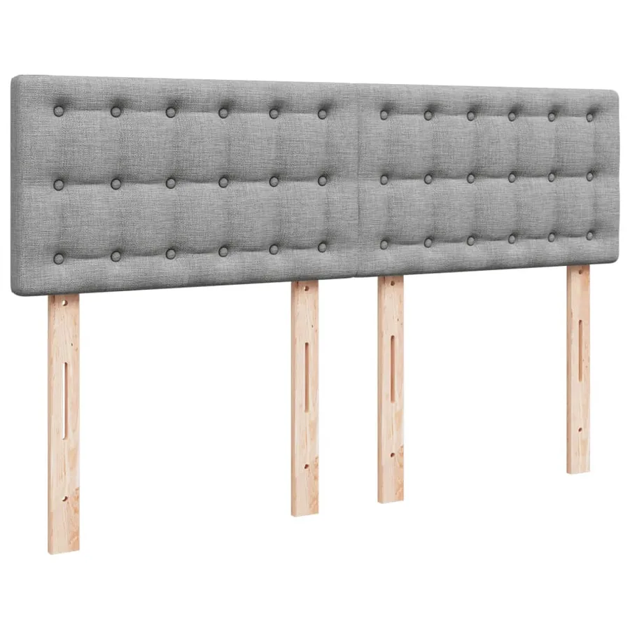 Sommier à lattes de lit avec matelas Gris clair 140x190cm Tissu - 7