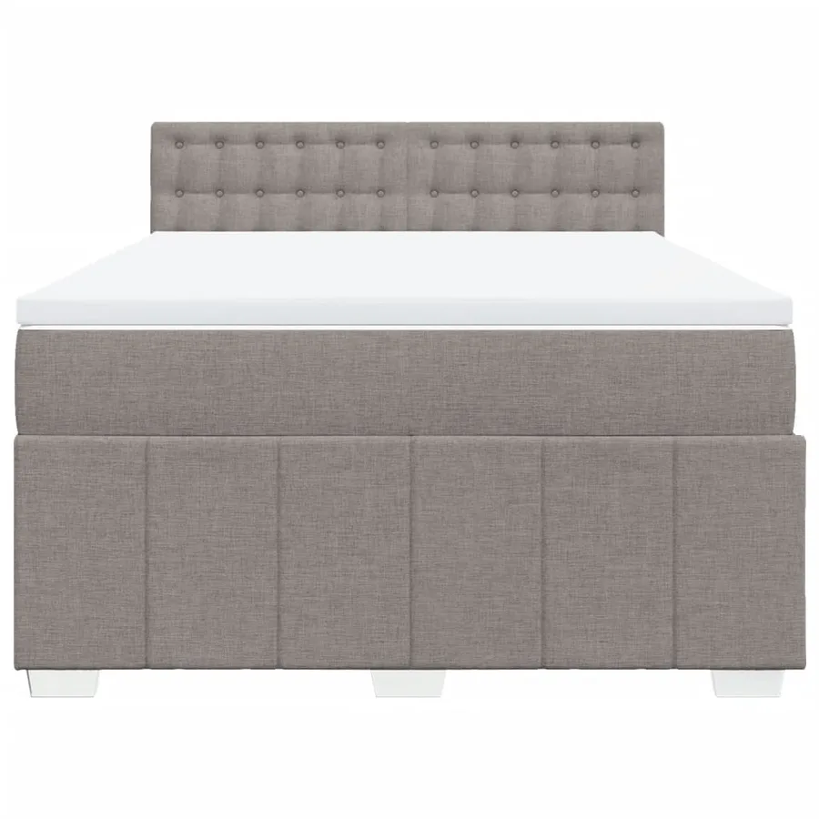 Sommier à lattes de lit avec matelas Taupe 140x190 cm Tissu - 6