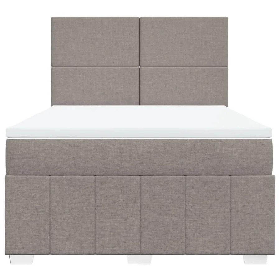 Sommier à lattes de lit avec matelas Taupe 140x190 cm Tissu - 4