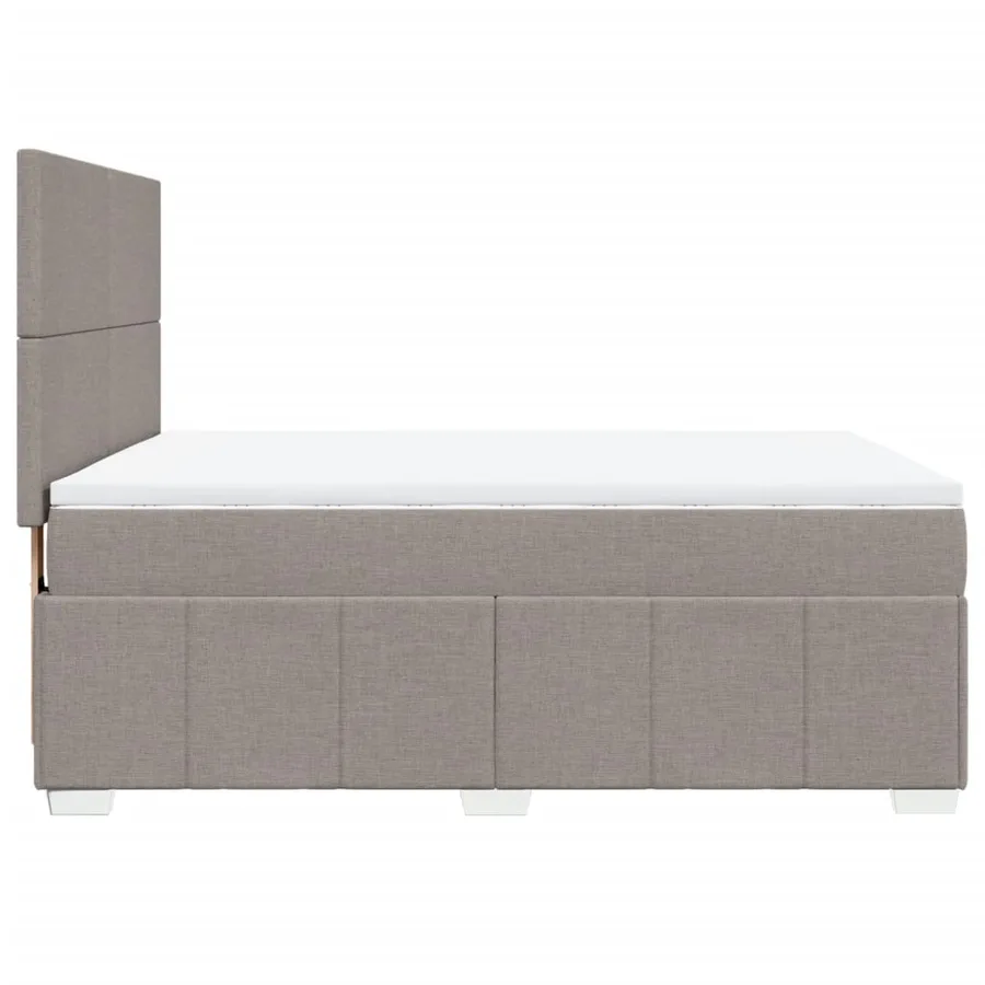 Sommier à lattes de lit avec matelas Taupe 140x190 cm Tissu - 5