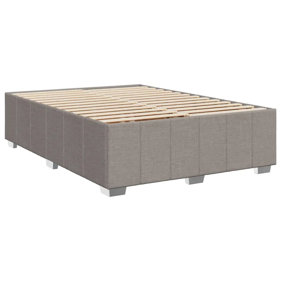 Sommier à lattes de lit avec matelas Taupe 140x200 cm Tissu - 8