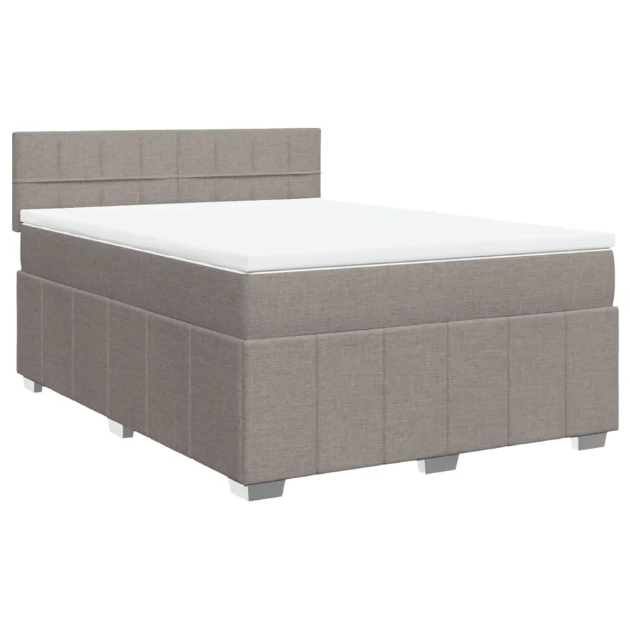 Sommier à lattes de lit avec matelas Taupe 140x200 cm Tissu - 3