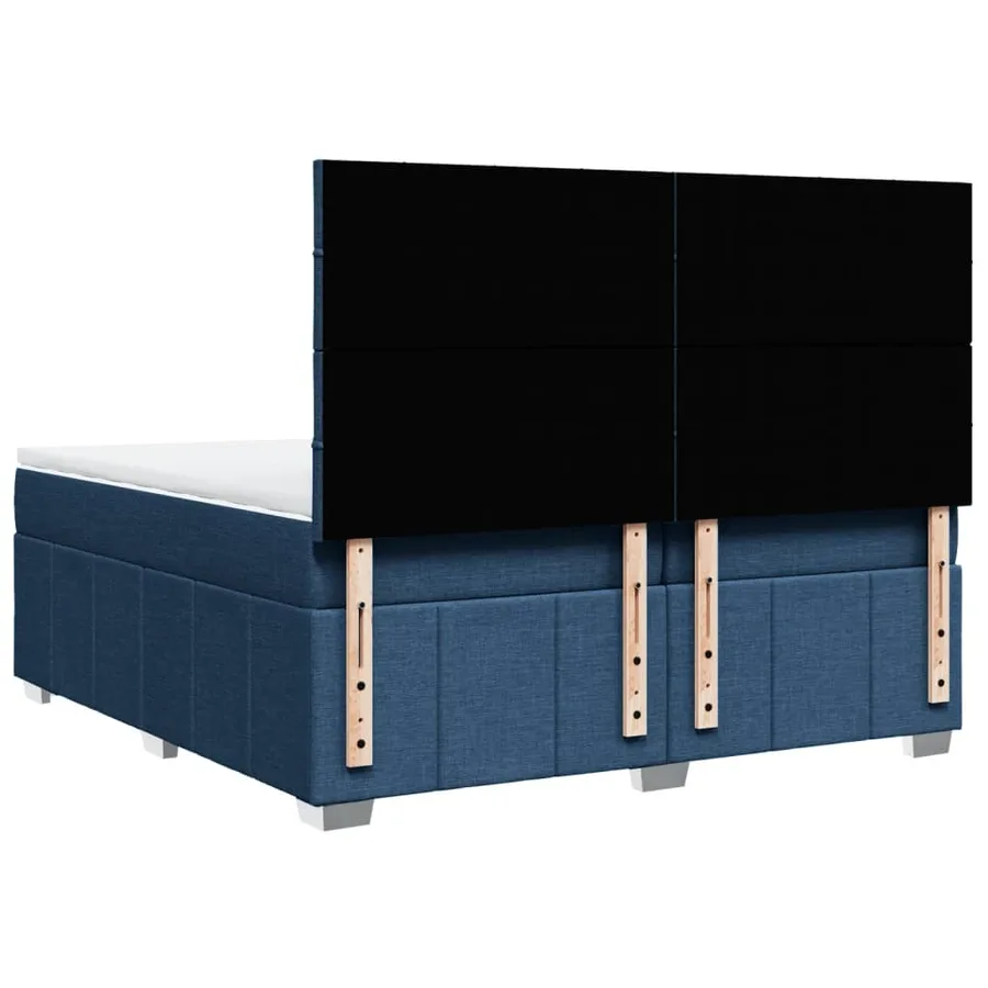 Sommier à lattes de lit avec matelas Bleu 200x200 cm Tissu - 8