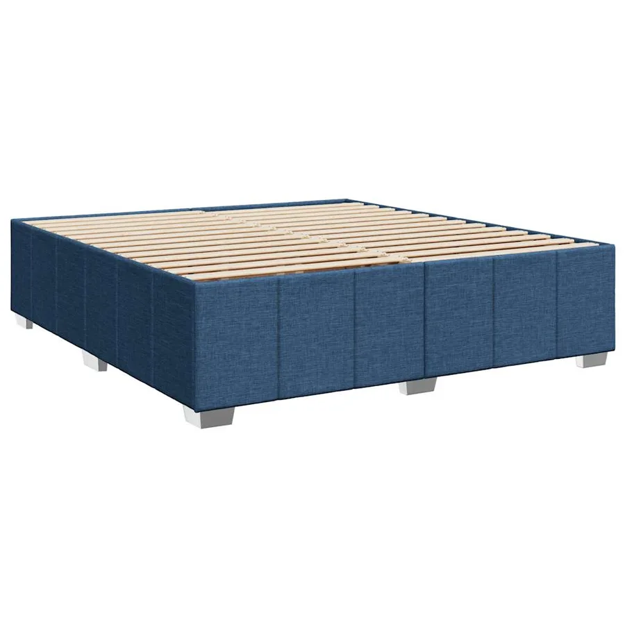 Sommier à lattes de lit avec matelas Bleu 200x200 cm Tissu - 10