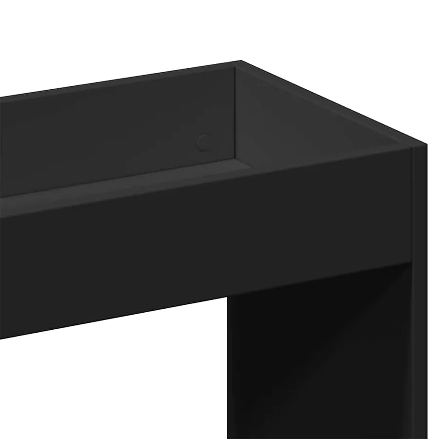 Buffet haut noir 92x33x140 cm bois d'ingénierie - 9