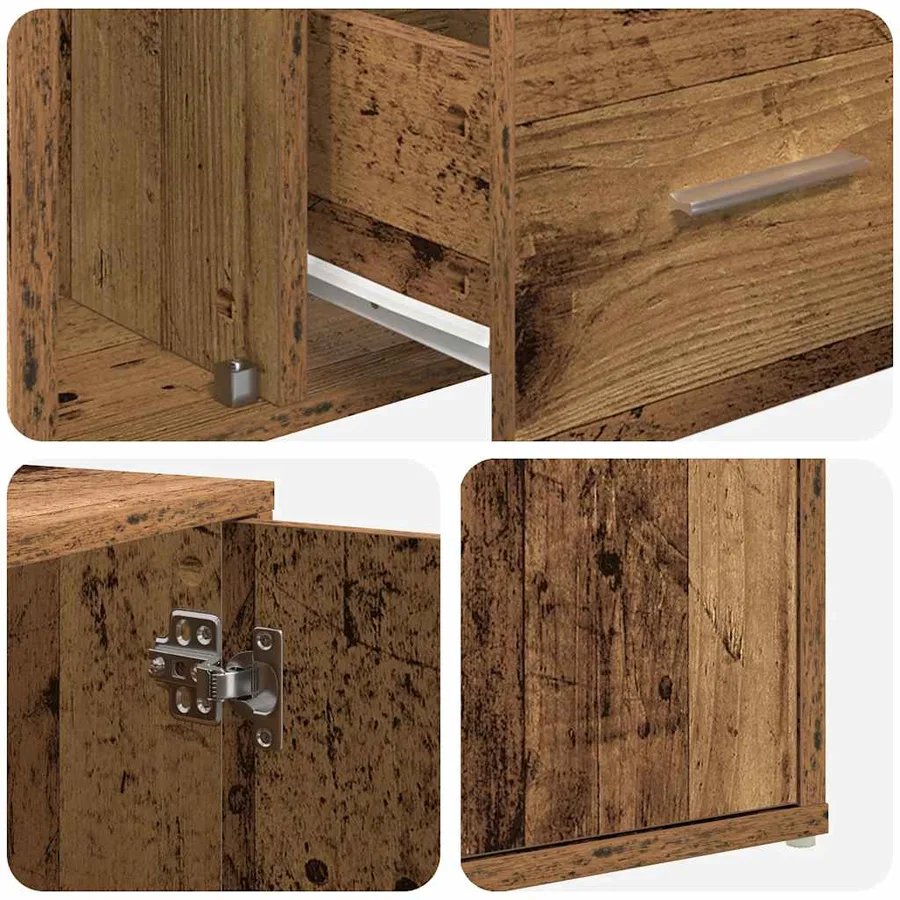 Armoire d'angle vieux bois 200x40x45 cm bois d'ingénierie - 13