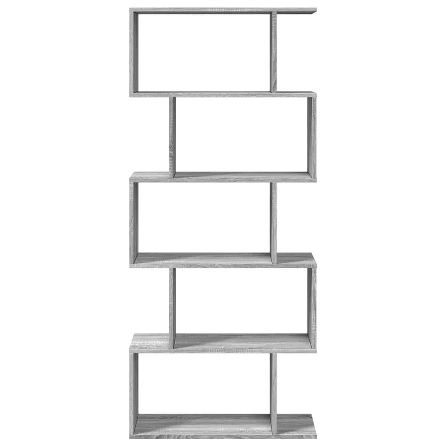 Étagère séparatrice de pièce 5 niveaux sonoma gris 70x24x161 cm - 5